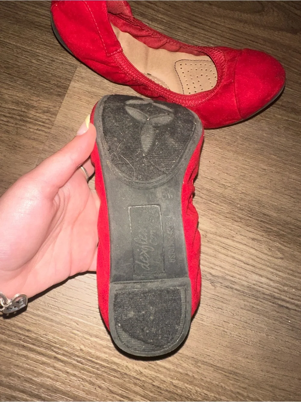 Red Ballet Flats by - Women's Slip-On Shoes
